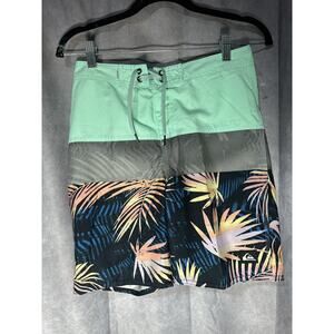 Quiksilver Everyday Panel Youth Board Shorts Beach Glass Pocket Drawcord 28/14